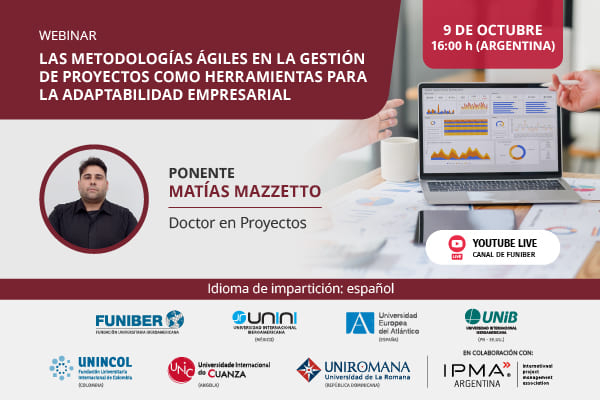 UNIB organiza el webinar «Las metodologías ágiles en la gestión de proyectos como herramientas para la adaptabilidad empresarial»